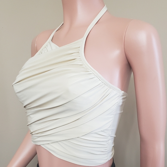 Dulce Carola • Cream Halter Top Size S - Picture 2 of 5